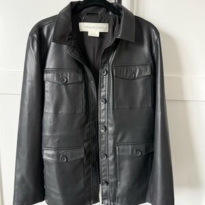 Treasure & Bond black faux leather field jacket